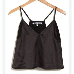 Walter Baker Hollis Satin Cami Tank Top In Black Sz XL New